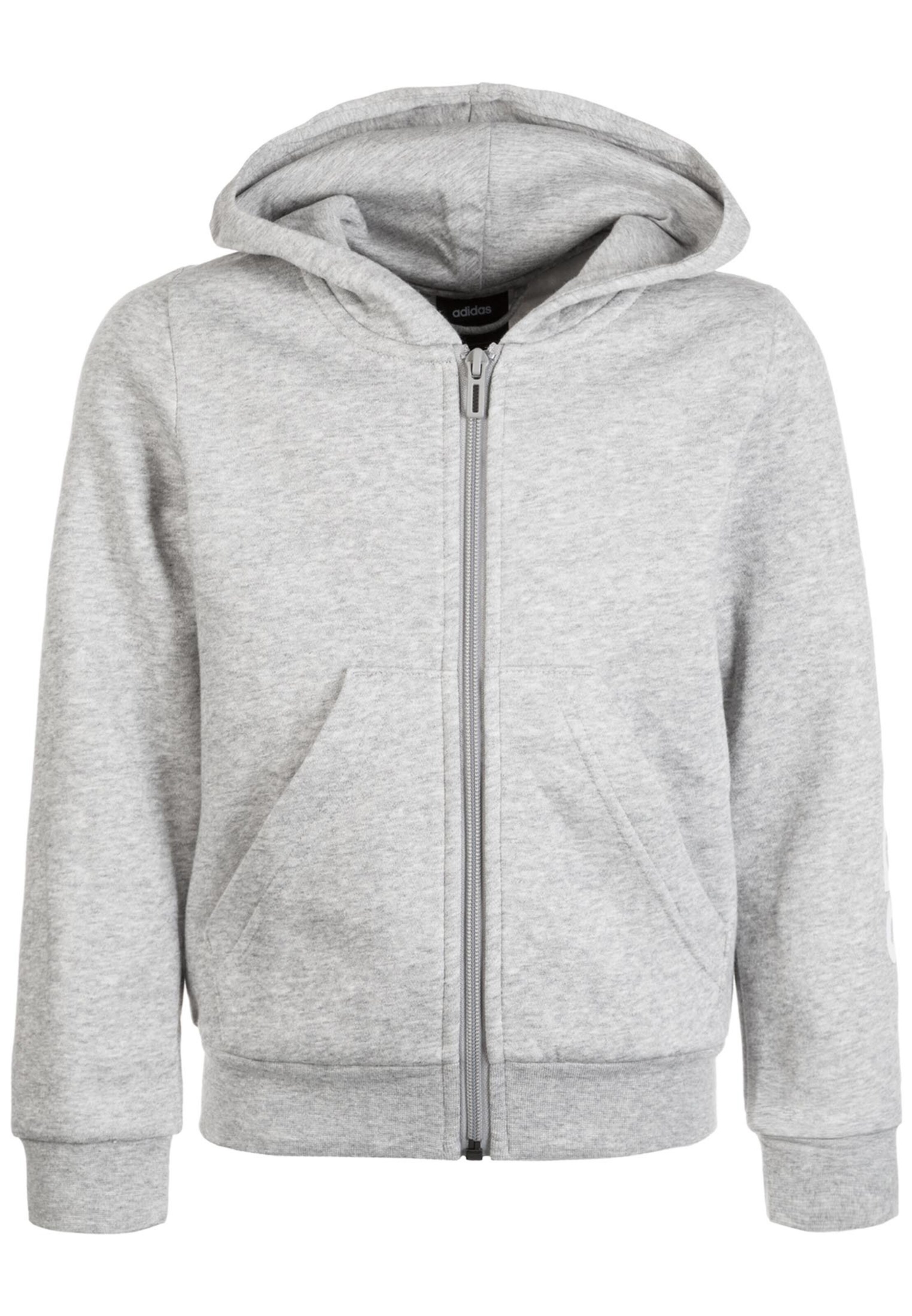 ADIDAS PERFORMANCE - Sportief sweatvest 'Essentials Linear' in de kleur Grijs gemêleerd