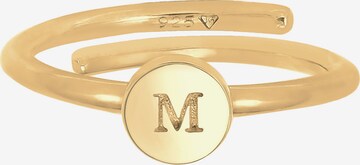 ELLI Ring Initial, Buchstabe - M in Gold