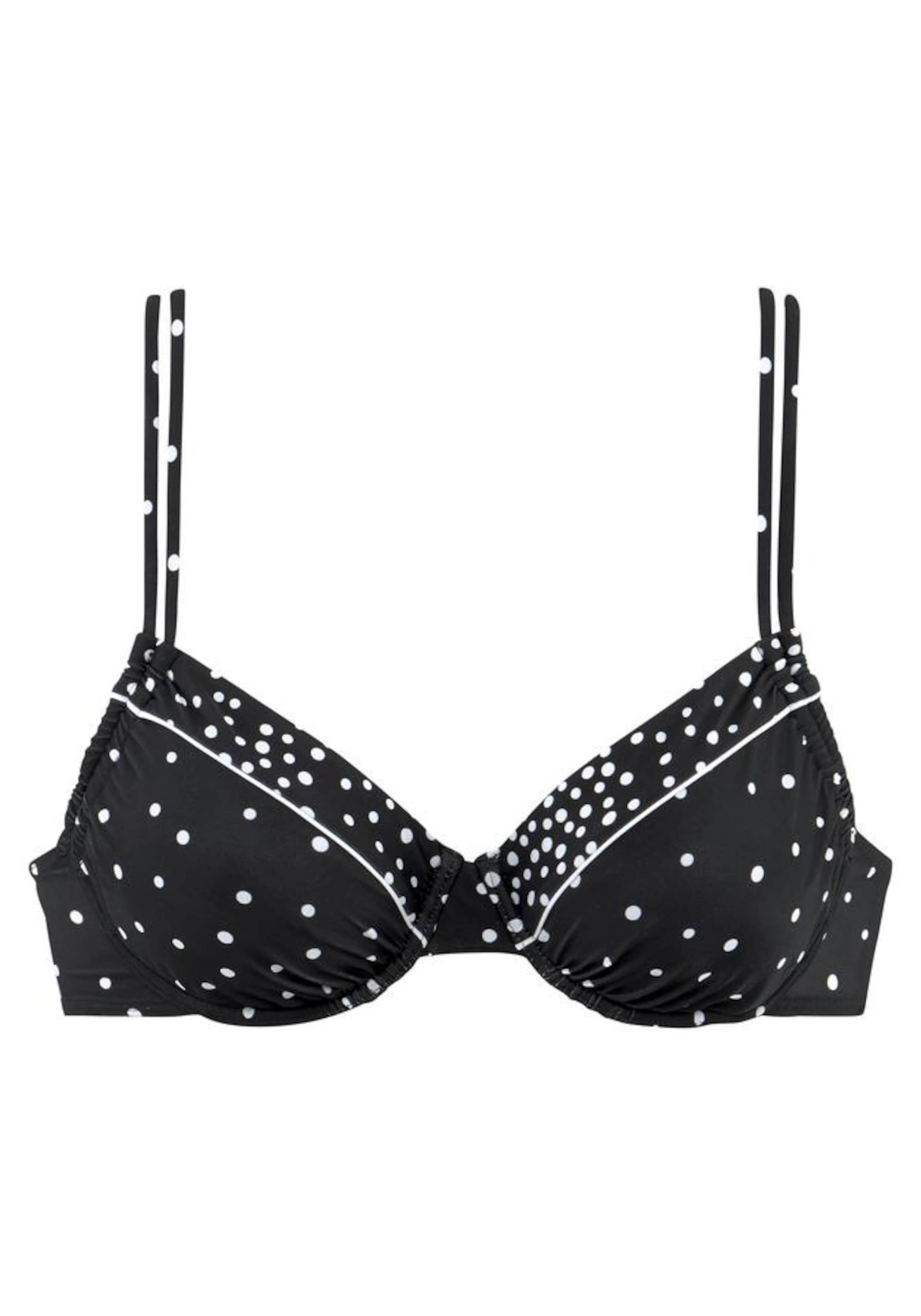 LASCANA T-shirt Bikini top 'Leona' in Black: front