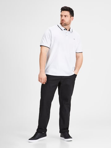 Jack & Jones Plus Μπλουζάκι 'JJEPaulos' σε λευκό