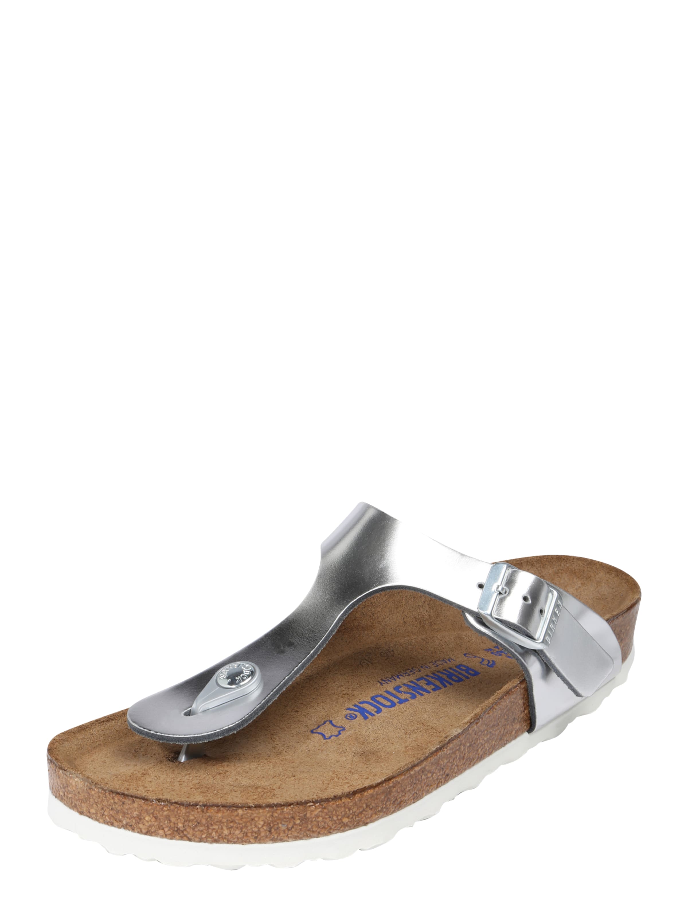 BIRKENSTOCK Zehentrenner 'Gizeh' in Silber: Vorderseite