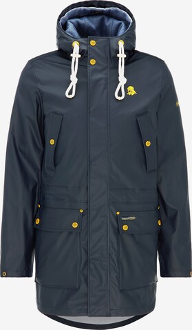 Parka mi-saison Schmuddelwedda en bleu : devant