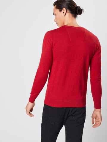 Coupe regular Pull-over TOM TAILOR en rouge : derrière