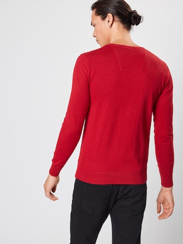 TOM TAILOR Regularny krój Sweter w kolorze czerwony: tył