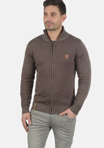 INDICODE JEANS Knit Cardigan 'Andy' in Brown: front