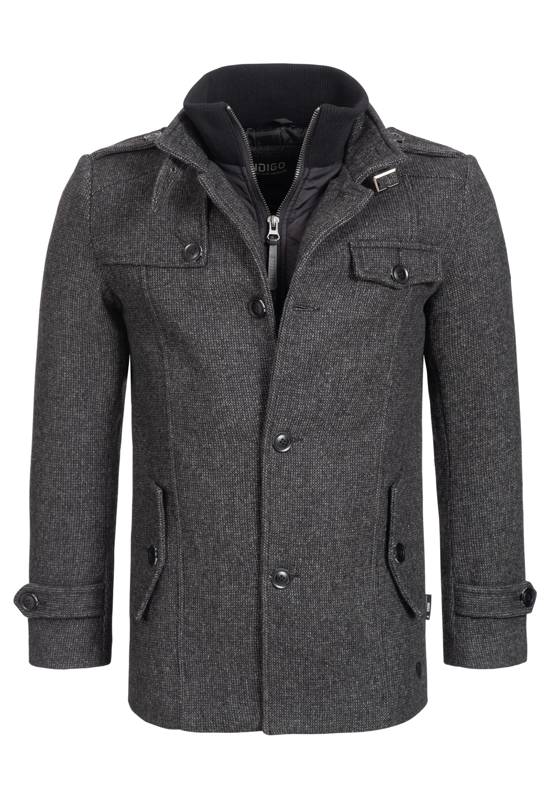 INDICODE JEANS Mantel 'Brandon' in Schwarz: Vorderseite