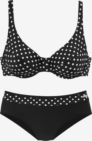 LASCANA - Clásico Bikini en negro: frente