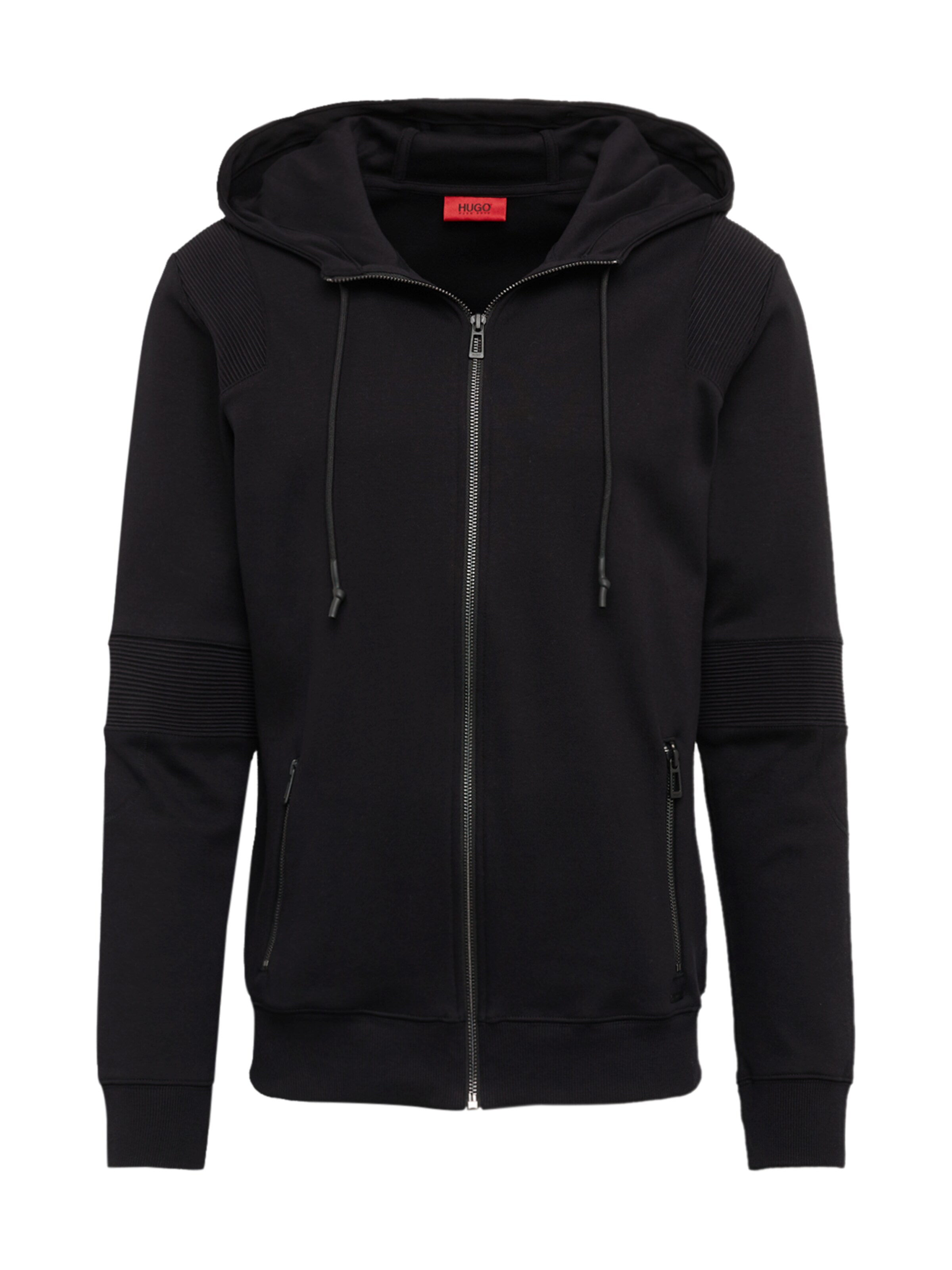 HUGO - Sweatvest 'Durat' in de kleur Zwart