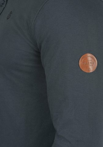 BLEND Langarm-Poloshirt 'Ralle' in Grau