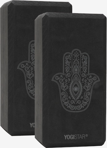 YOGISTAR.COM Yoga Block 'Hand Of Fatima' in Black: front