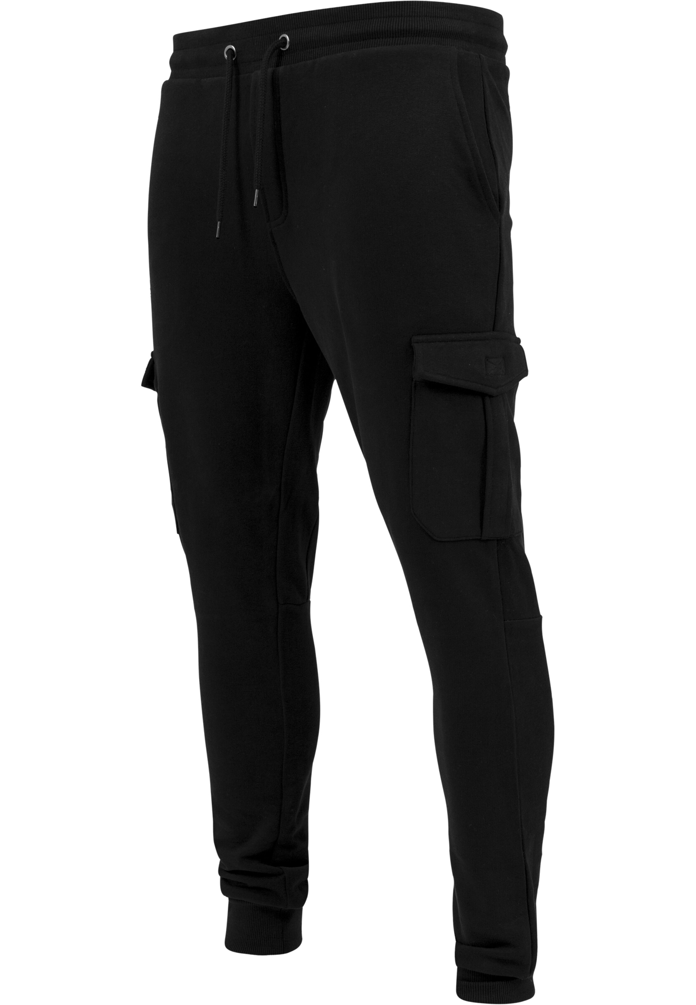 Urban Classics Tapered Cargo trousers in Black