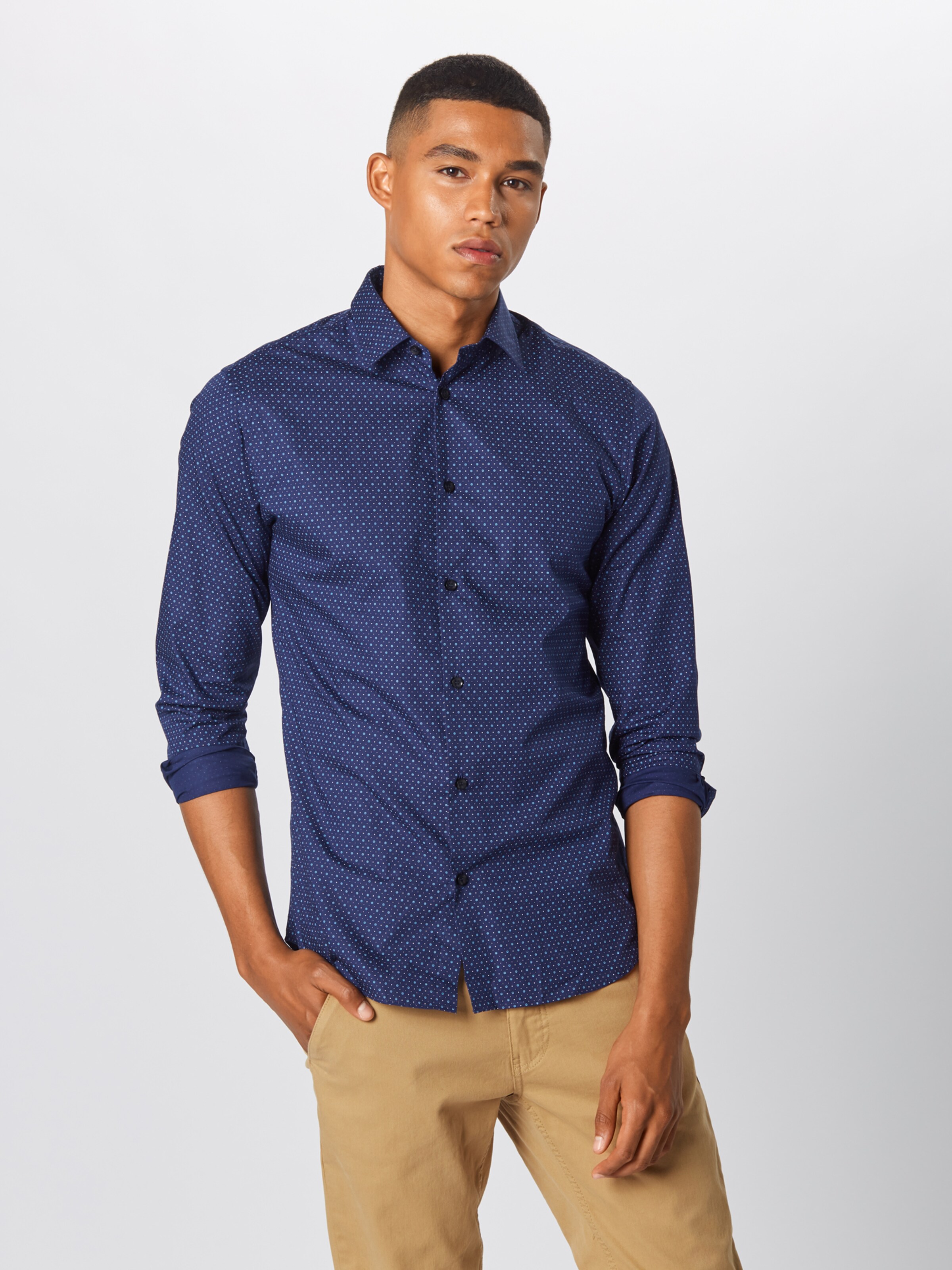 SELECTED HOMME Zakelijk overhemd in de kleur Indigo: Vooraanzicht