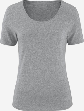 VIVANCE T-Shirts (2 Stück) aus Baumwoll-Stretch in Grau