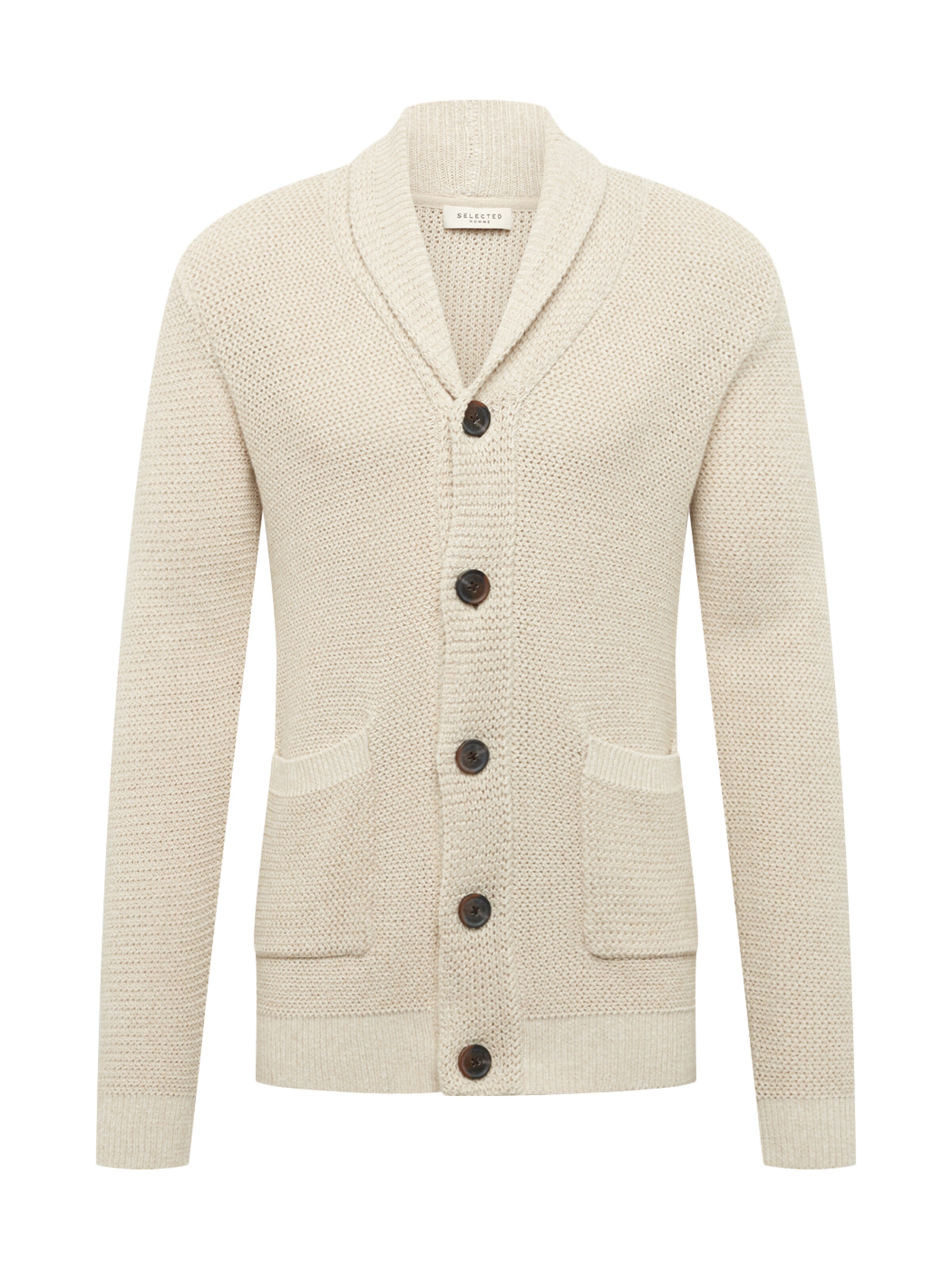 SELECTED HOMME - Gebreid vest 'RICHARD' in de kleur Wolwit