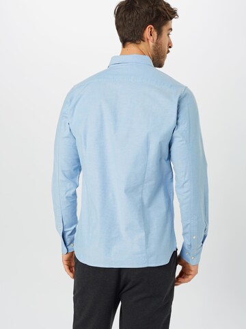 KnowledgeCotton Apparel Button Up Shirt 'ELDER' in Blue