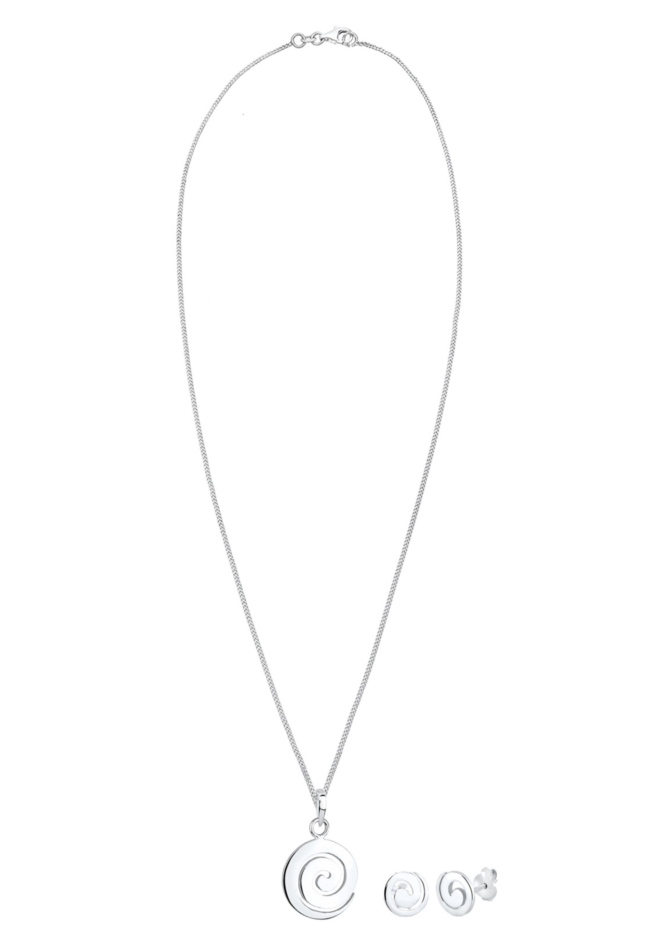 ELLI Jewelry set 'Spirale' in Silver: front