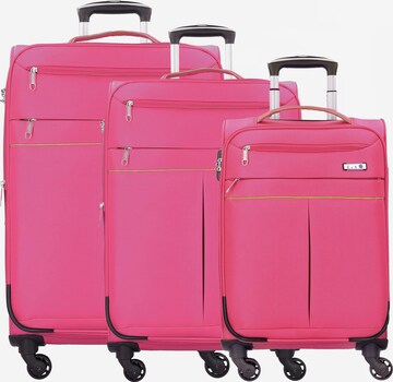 D&N Suitcase Set in Pink: front