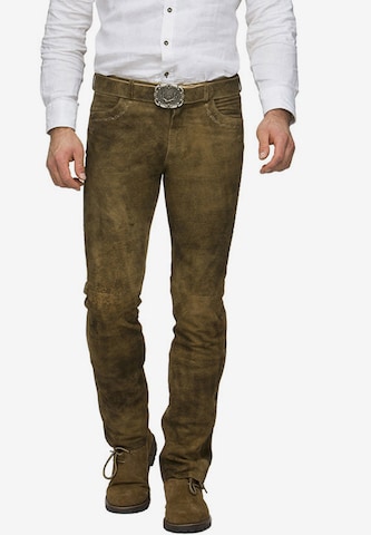 STOCKERPOINT Slim fit Traditional Pants 'Rocco3' in Brown: front