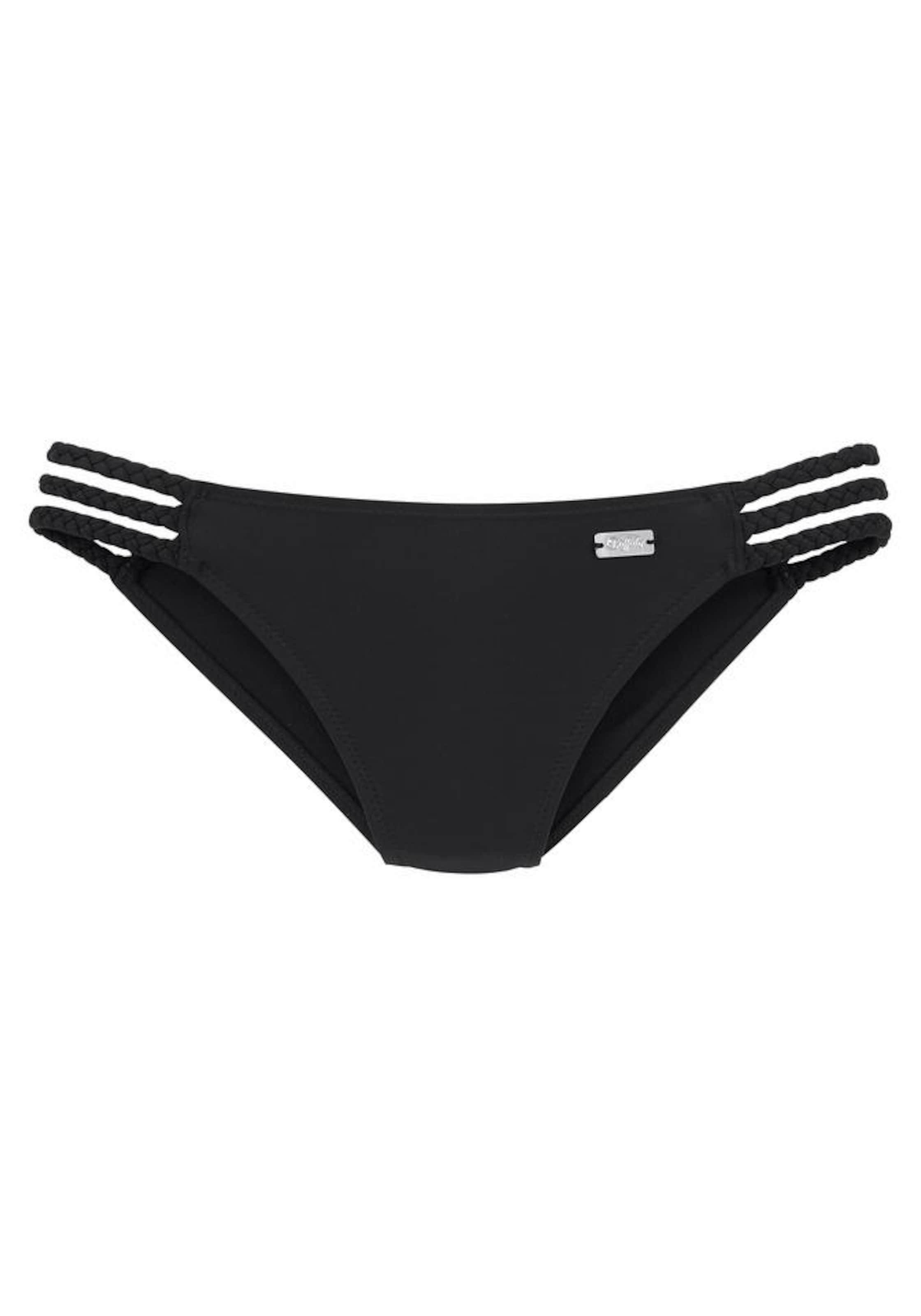 Slip costum de baie 'Happy' de la BUFFALO pe negru: față