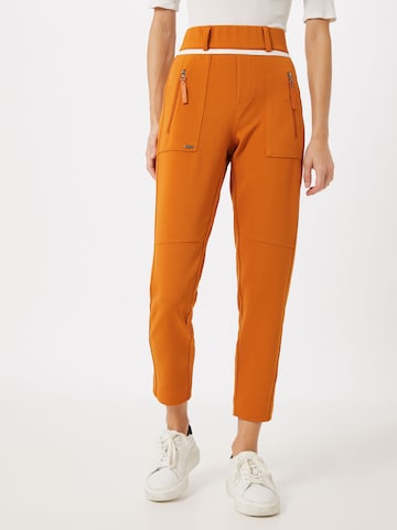 Coupe slim Pantalon 'Bonny' STREET ONE en orange : devant