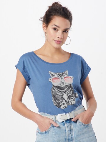 Iriedaily Shirt 'Iriecat' in Blauw: voorkant