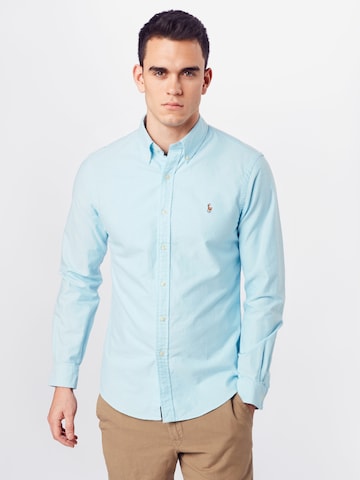 Coupe slim Chemise business 'SL BD PPC SP' Polo Ralph Lauren en bleu : devant