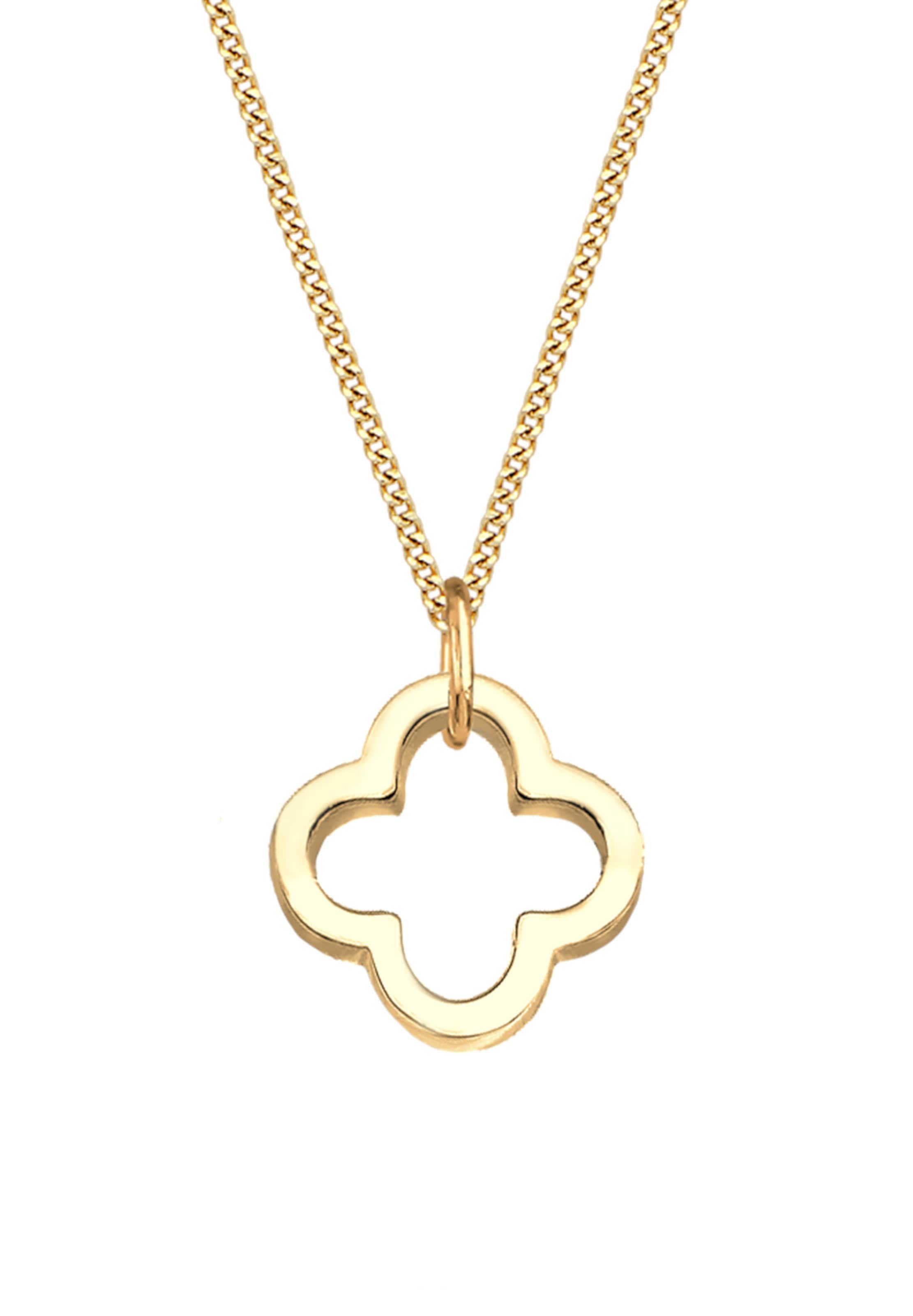 ELLI PREMIUM Halskette 'Kleeblatt' in Gold