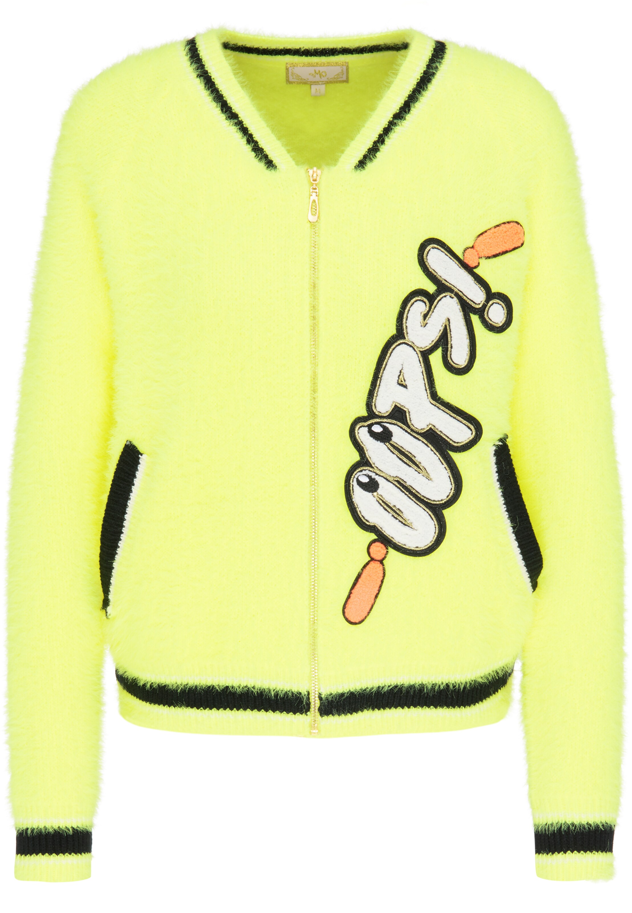 MYMO - Gebreid vest in de kleur Neongeel