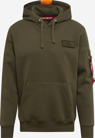 ALPHA INDUSTRIES Sweatshirt 'Red Stripe' in Green: front