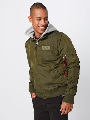 ALPHA INDUSTRIES Φθινοπωρινό και ανοιξιάτικο μπουφάν σε πράσινο: μπροστά