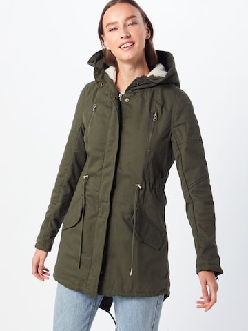 Urban Classics Between-Seasons Parka 'Sherpa' in Green: front