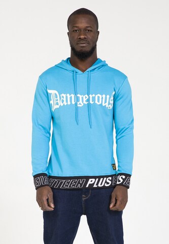 Sweat-shirt PLUS EIGHTEEN en bleu : devant