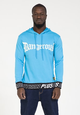 Sweat-shirt PLUS EIGHTEEN en bleu : devant