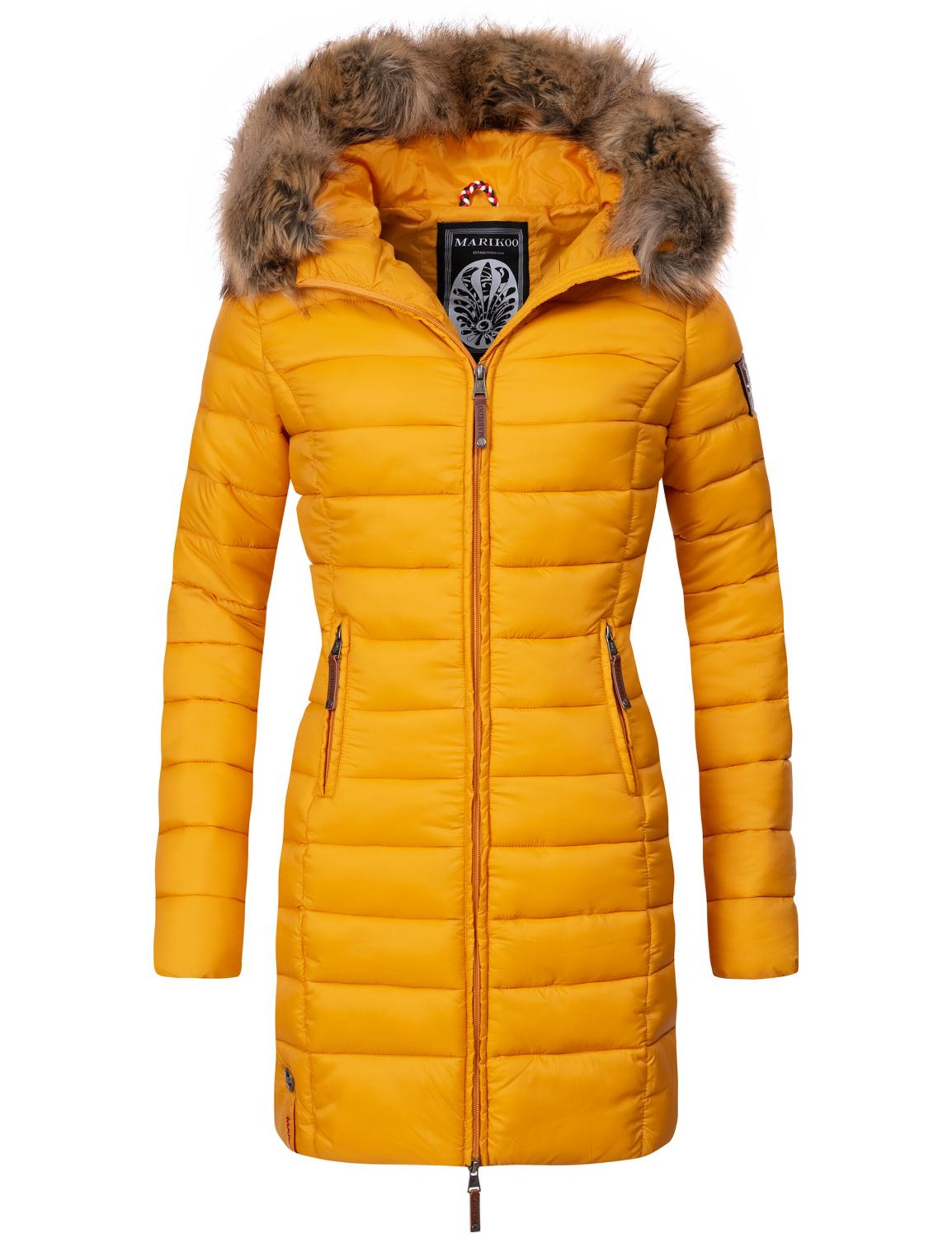 MARIKOO - Abrigo de invierno 'Rose' en amarillo: frente