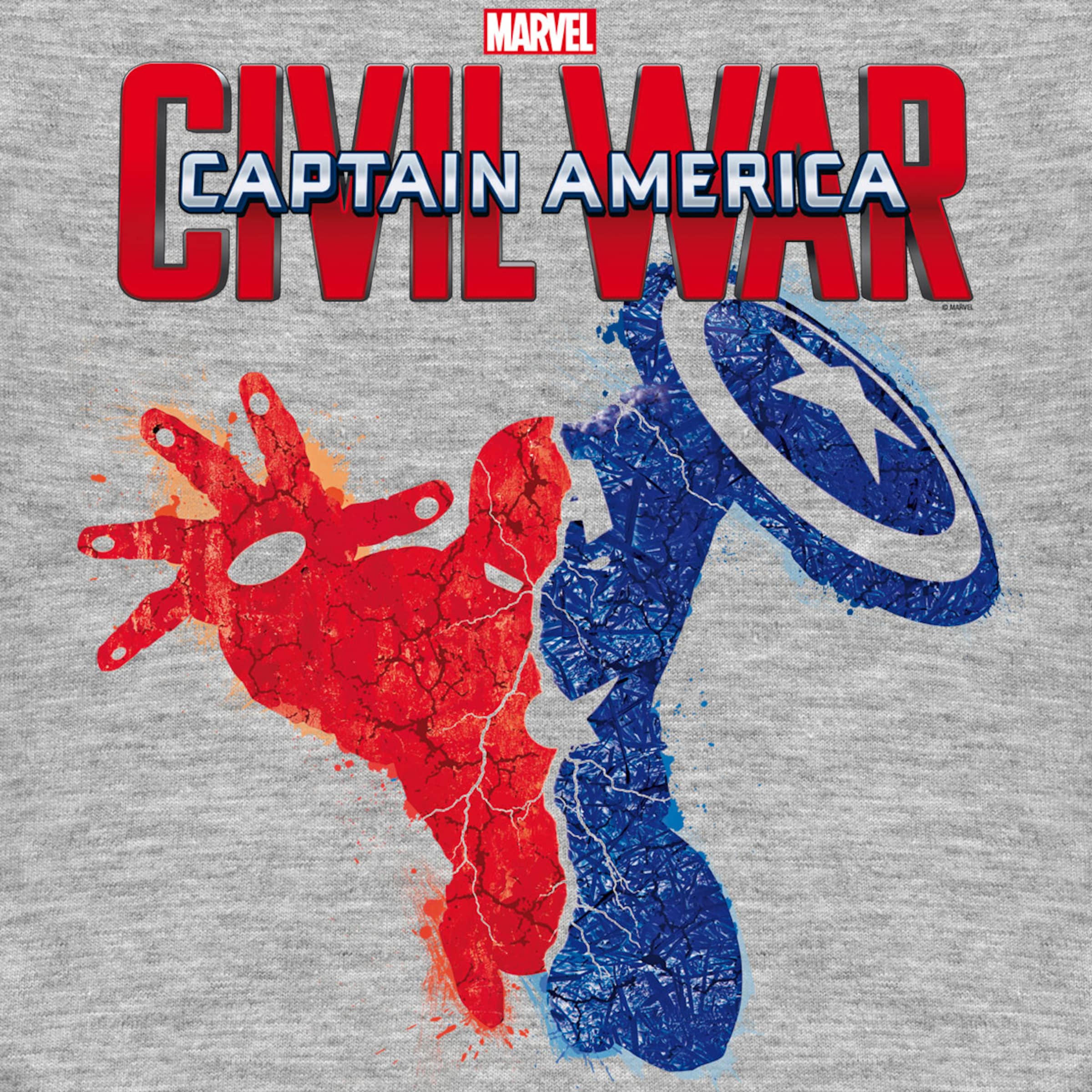 LOGOSHIRT Shirt 'Captain America' in Grey