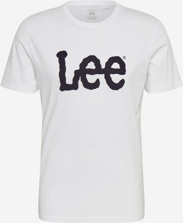 T-Shirt 'Wobbly Logo Tee' Lee en blanc : devant