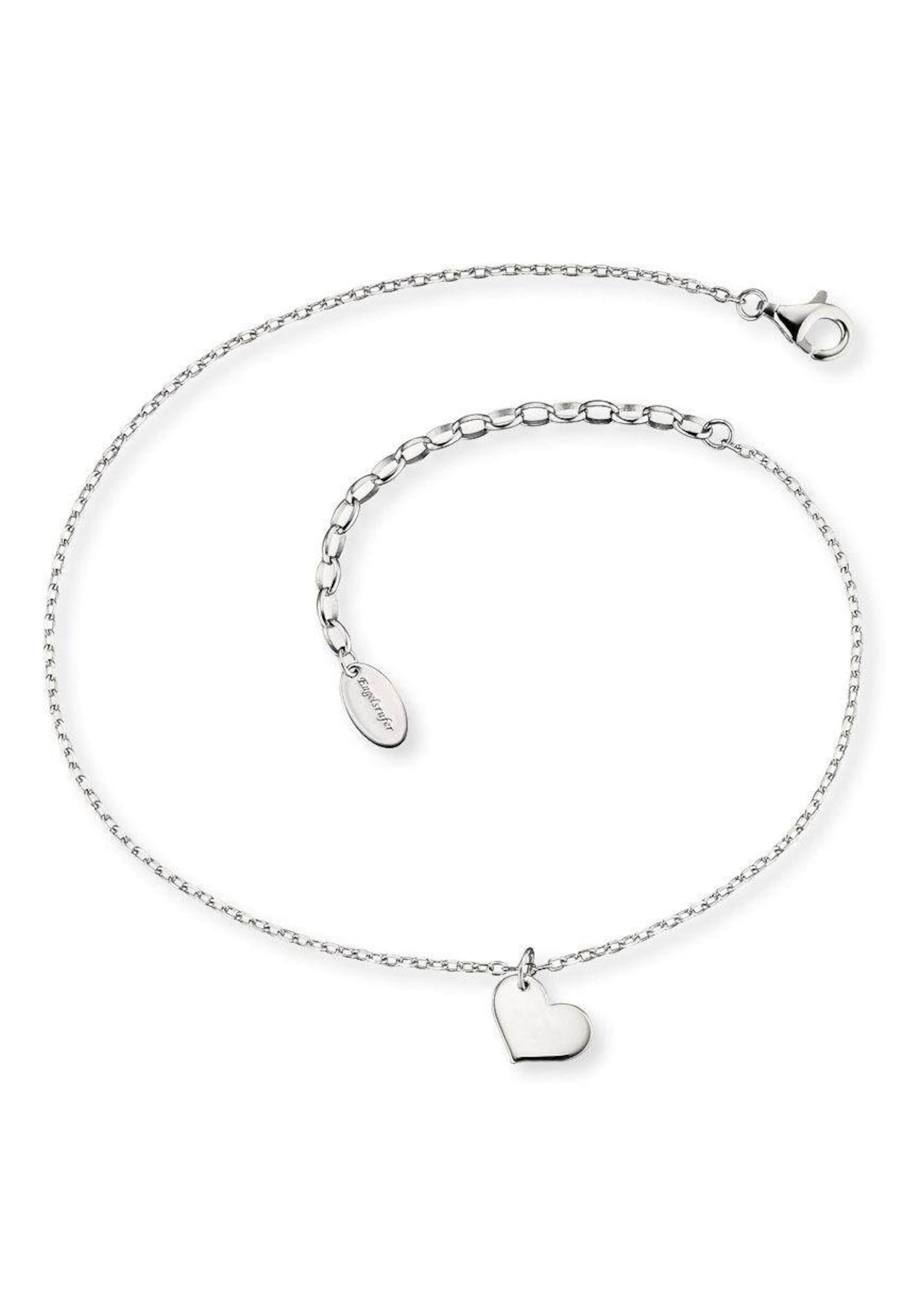 Engelsrufer Fußkette 'Erf-Lilheart' in Silber: Vorderseite