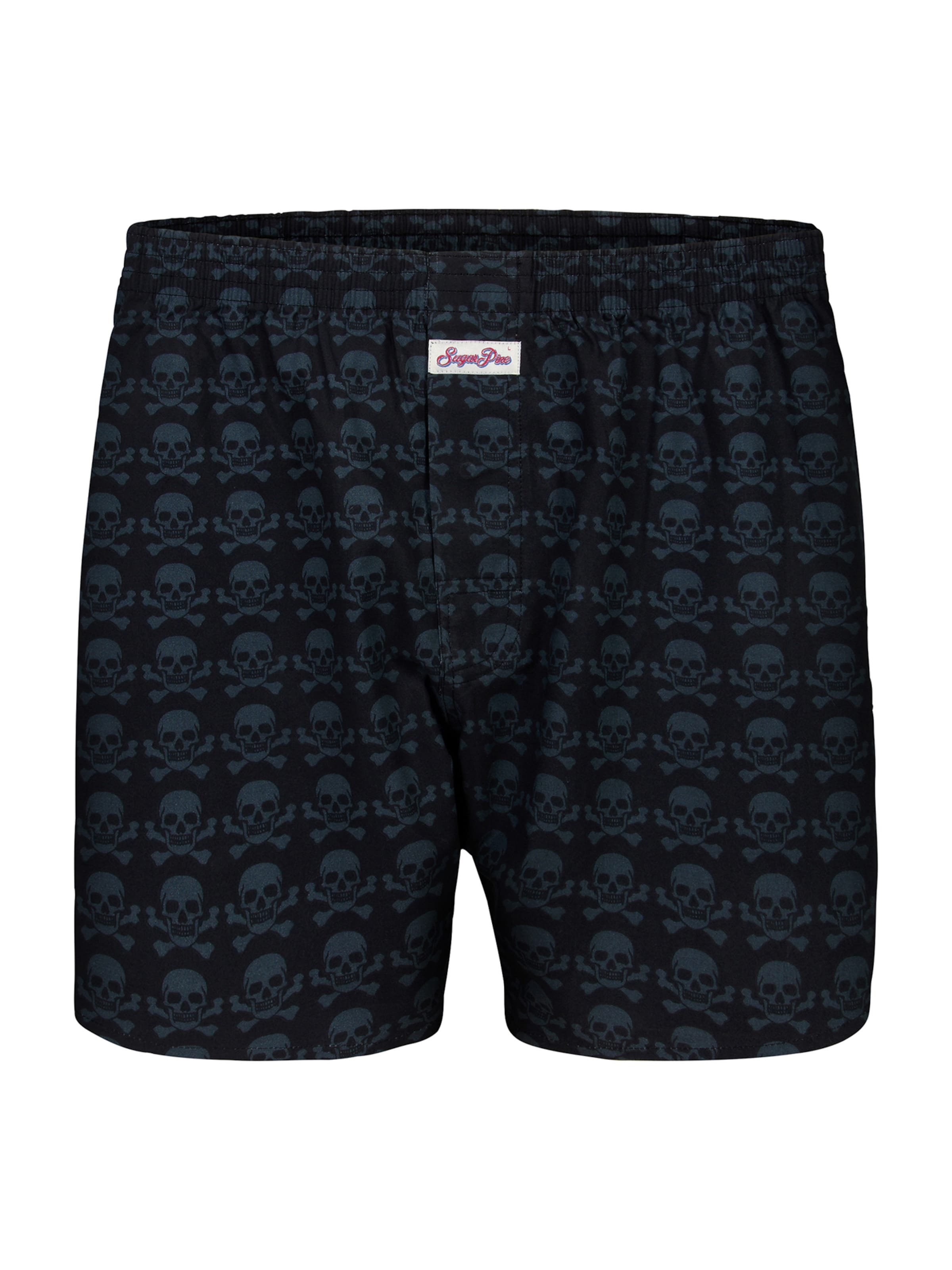 Sugar Pine Boxershorts ' Skulls ' in Zwart: voorkant