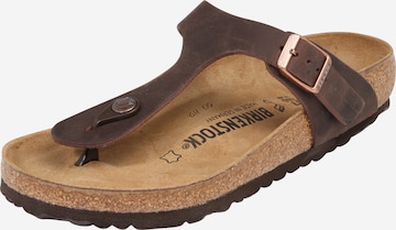 BIRKENSTOCK Сандали 'Gizeh' в кафяво: отпред