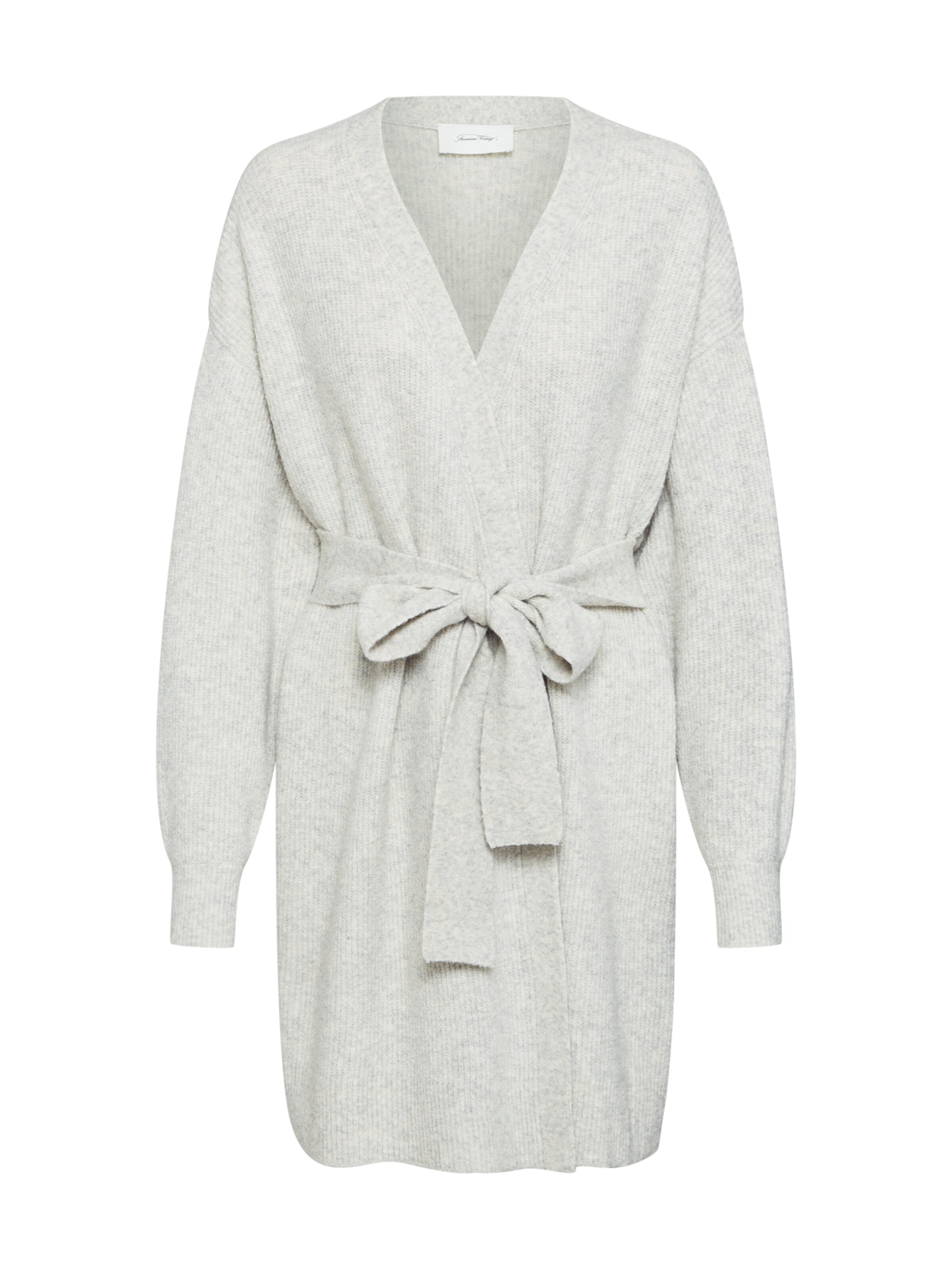 AMERICAN VINTAGE - Gebreid vest 'GILET ML COL V' in de kleur Grijs