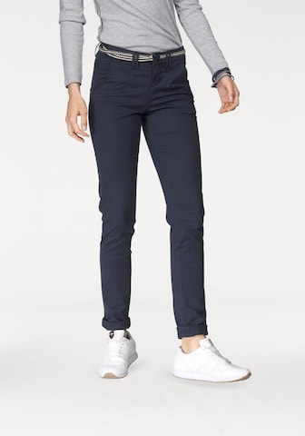 KangaROOS Slimfit Chinohose mit Bindeband in Blau: Vorderseite