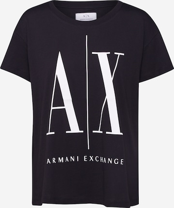 ARMANI EXCHANGE Tričko - Čierna: predná strana