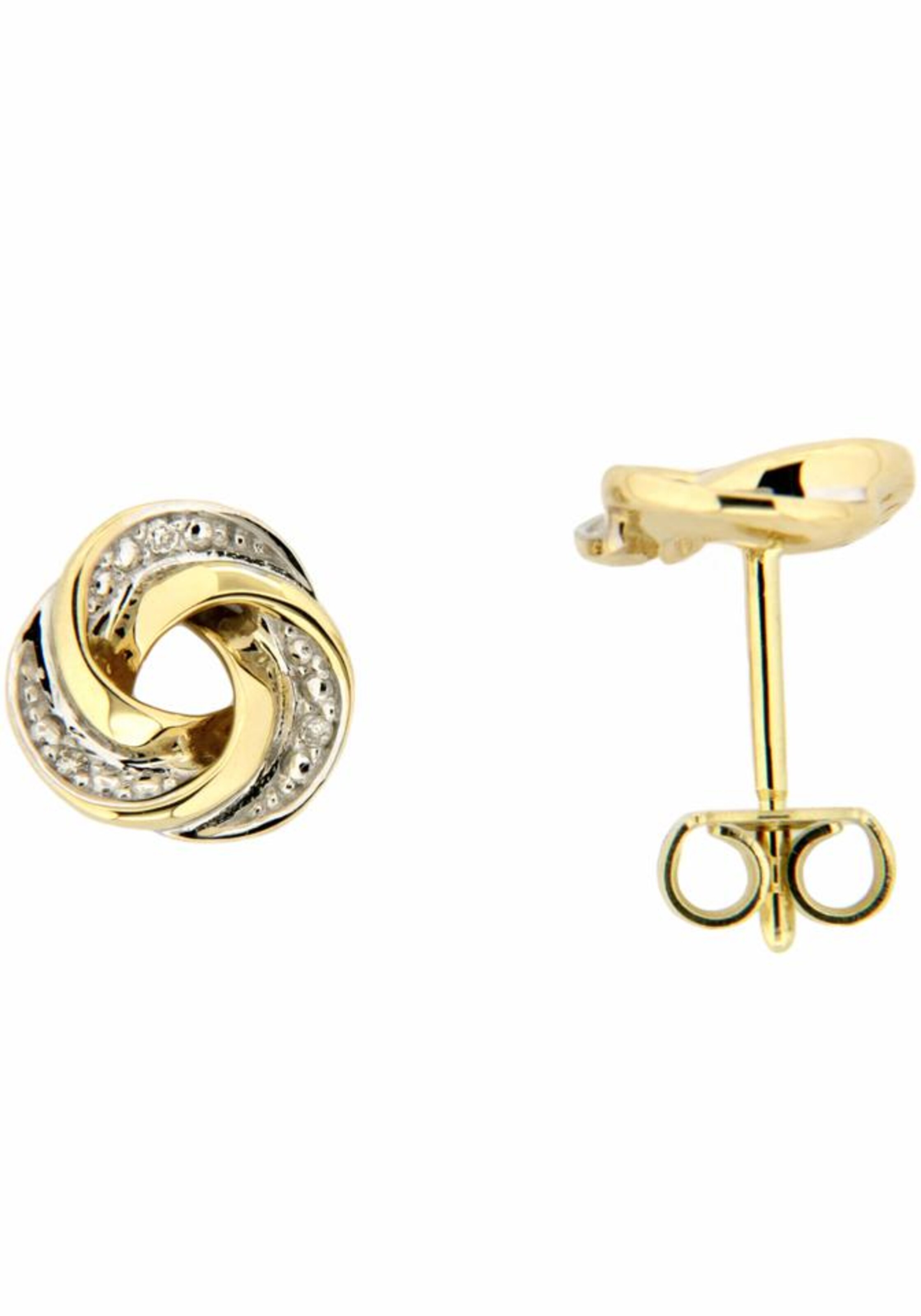 VIVANCE 'Knoten' Ohrstecker in Gold: Vorderseite