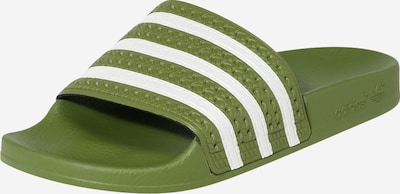 ADIDAS ORIGINALS Μιούλ 'Adilette' σε λαδί / λευκό, Άποψη προϊόντος