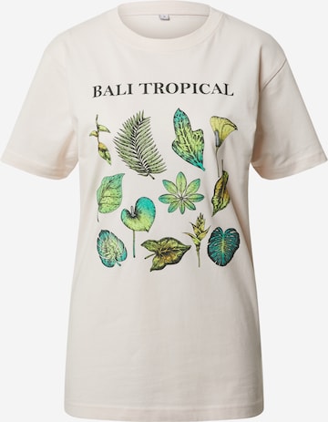 Merchcode T-Shirt 'Bali Tropical' in Weiß: predná strana