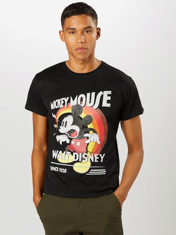 Coupe regular T-Shirt 'Mickey Mouse' Mister Tee en noir : devant