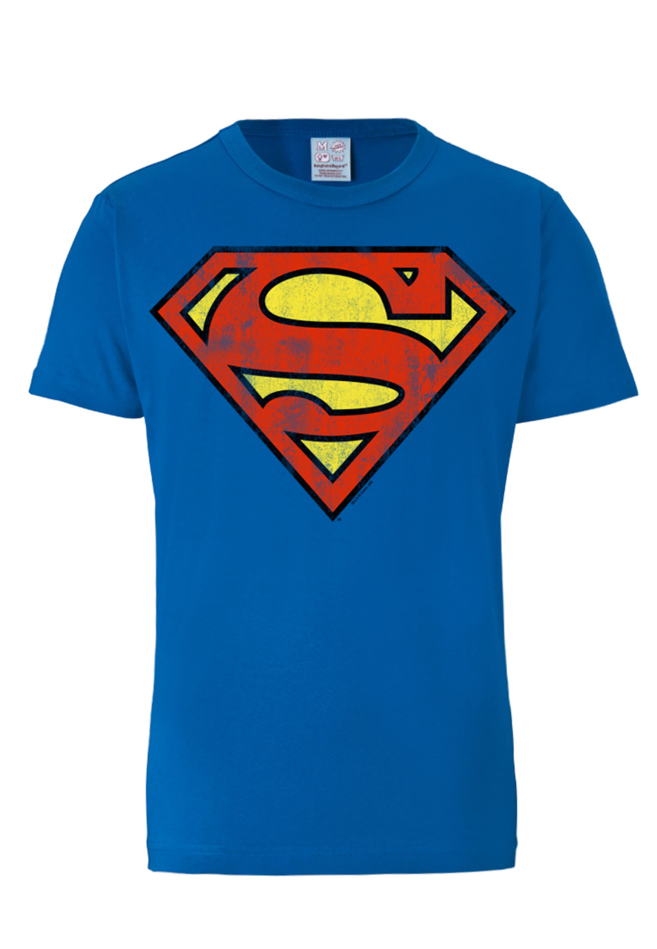 LOGOSHIRT Shirt 'Superman' in Blauw: voorkant