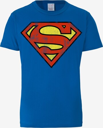 LOGOSHIRT Shirt 'Superman' in Blauw: voorkant