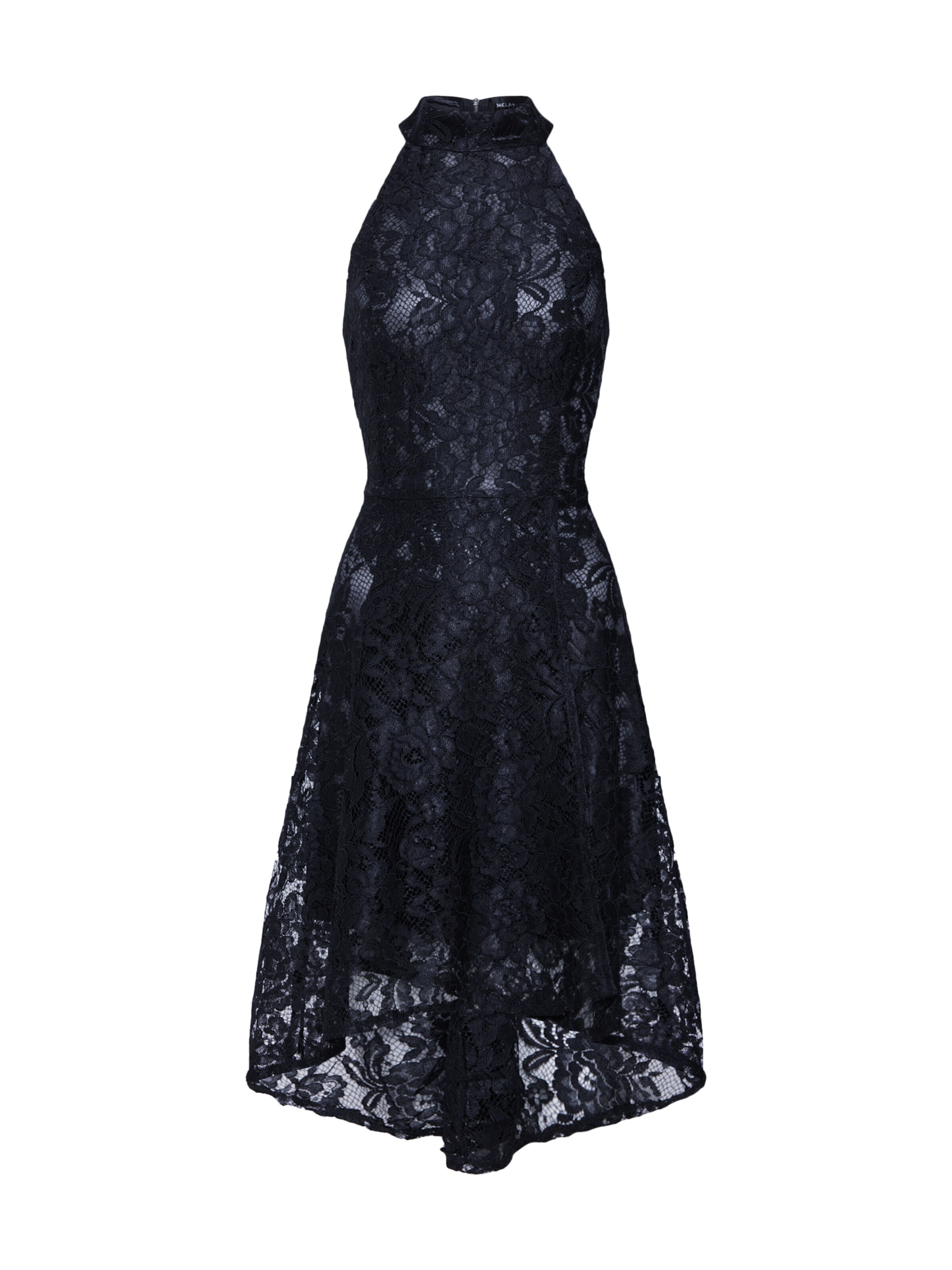 Mela London - Avondjurk 'LACE HALTER HIGH LOW DRESS' in de kleur Zwart