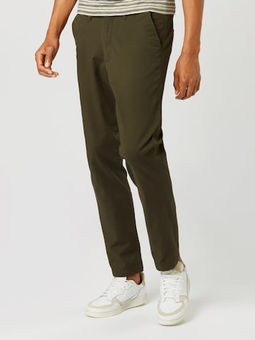 Coupe slim Pantalon chino 'Miles Flex' SELECTED HOMME en vert : devant